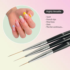 Pinceles stripeados de Winstonia para trazos medianos en uñas