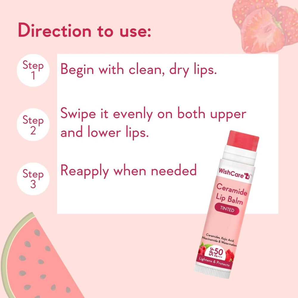  WishCare bálsamo labial para mujeres, cuidado y color suave para el día.
