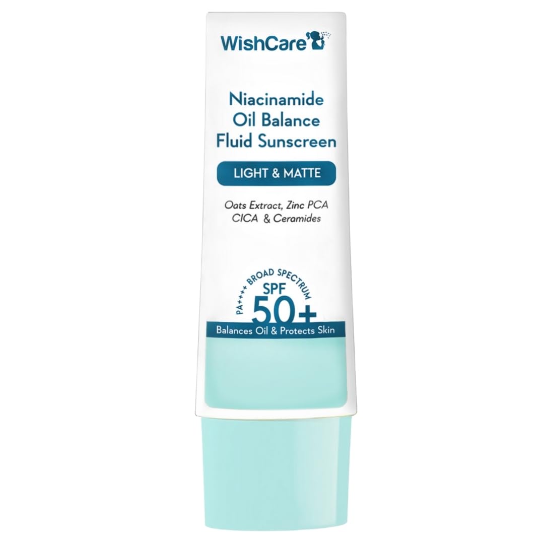 WishCare protector solar, textura fluida ligera para piel grasa.