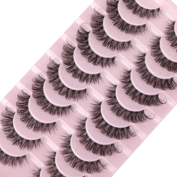 Pestañas wiwoseo con banda transparente para un look natural y cómodo