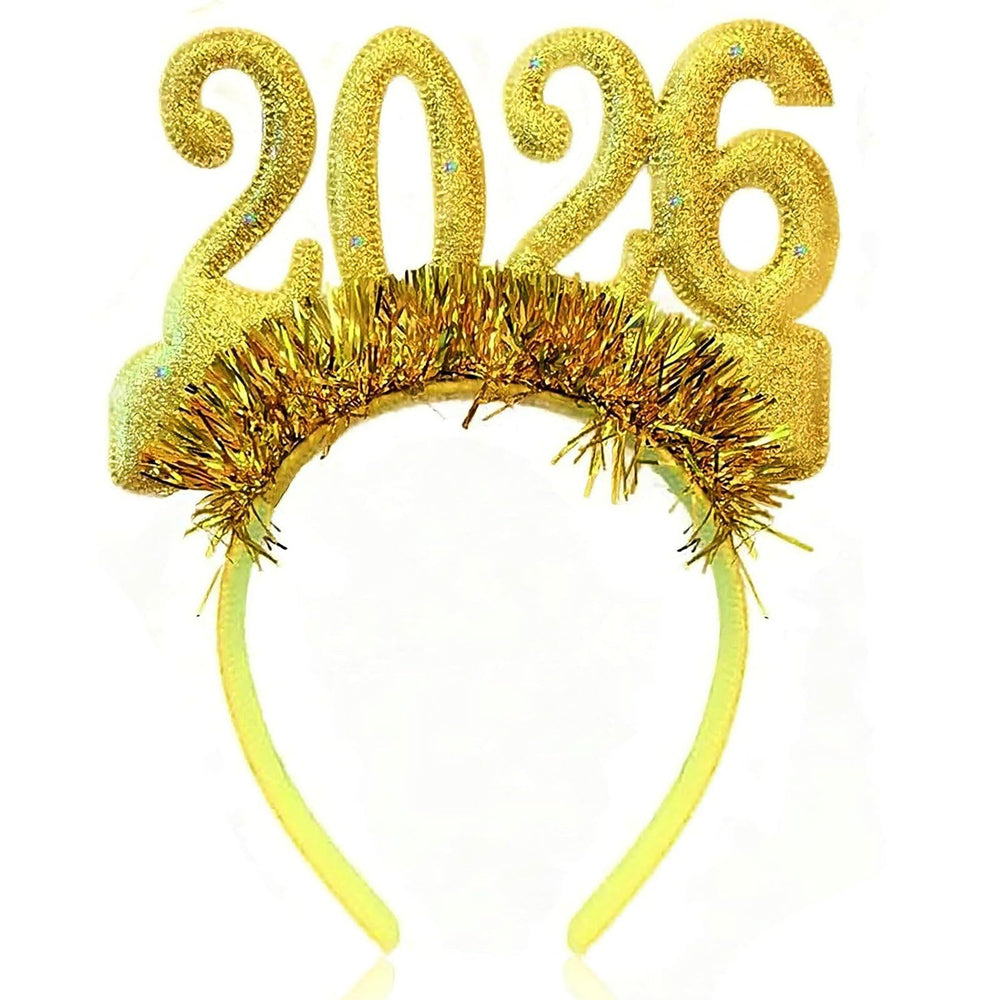 Diadema WIWUFUE con brillo dorado para fiestas de Año Nuevo.