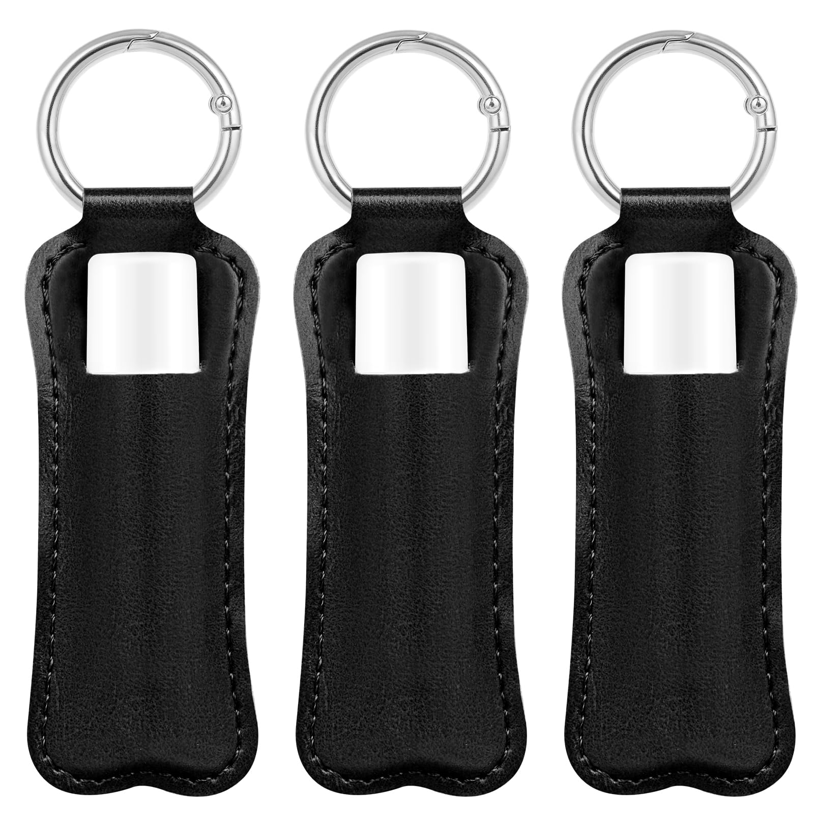 WK IEASON portabalsamo con clip piel mate negro para bolso