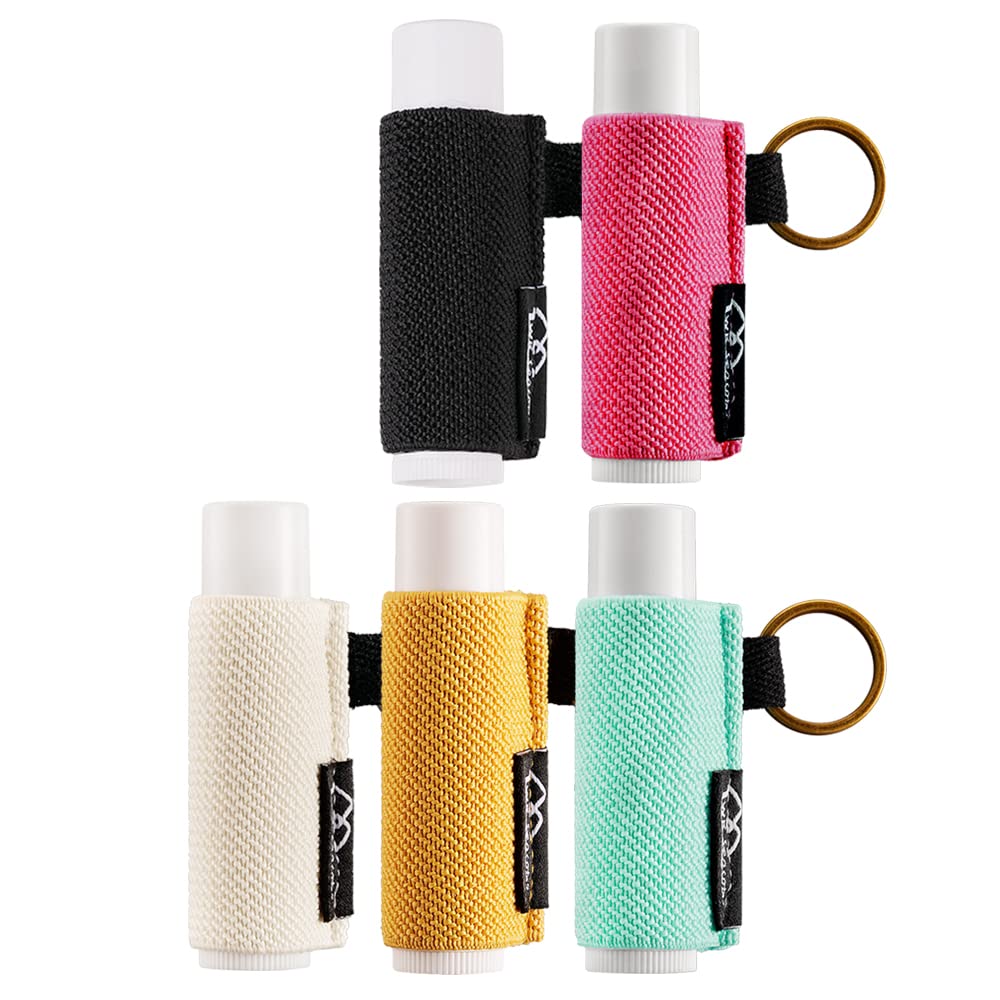 Portabalsamo WK IEASON con gancho llavero, práctico para llaves y bolsos.