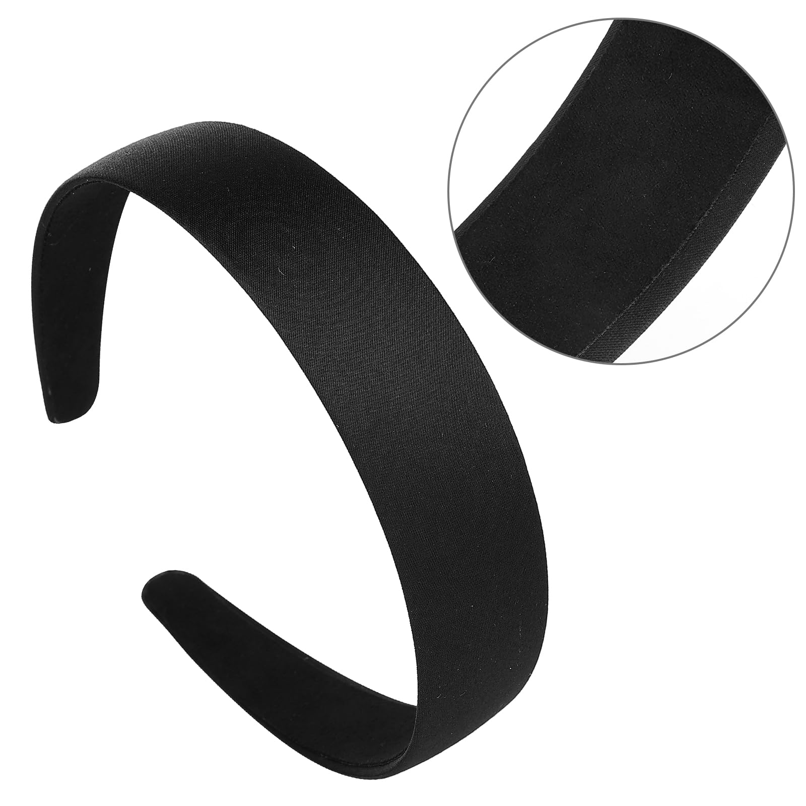 Diadema satin negra con forro interior suave de WLLHYF para mayor confort.