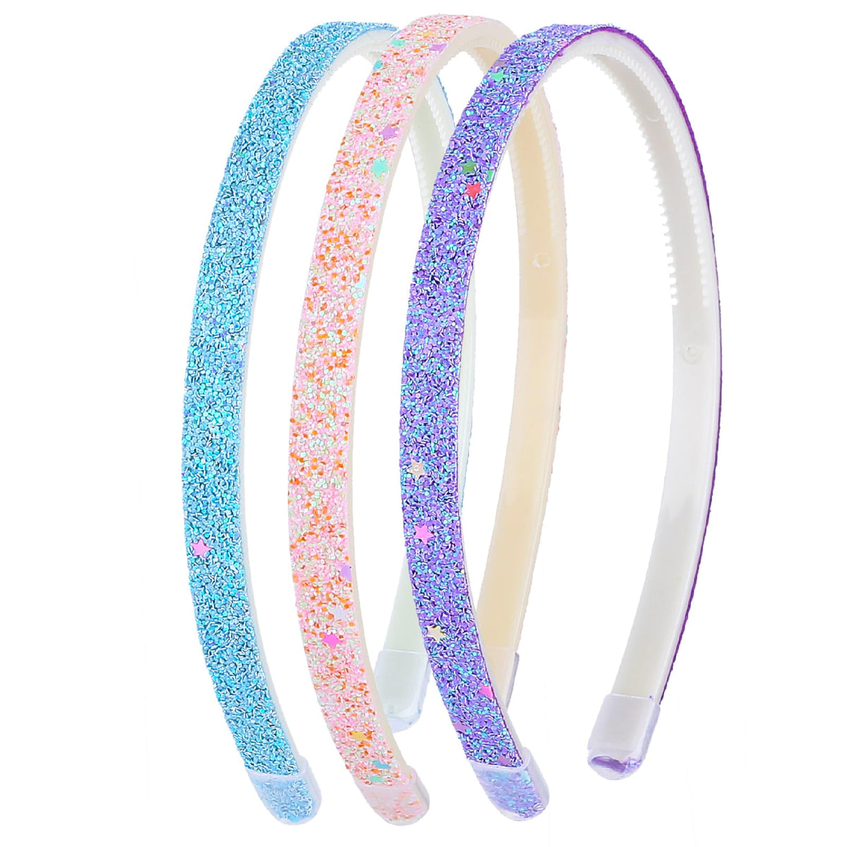 Diadema glitter WLLHYF arcoíris con dientes para sujetar el peinado con estilo.