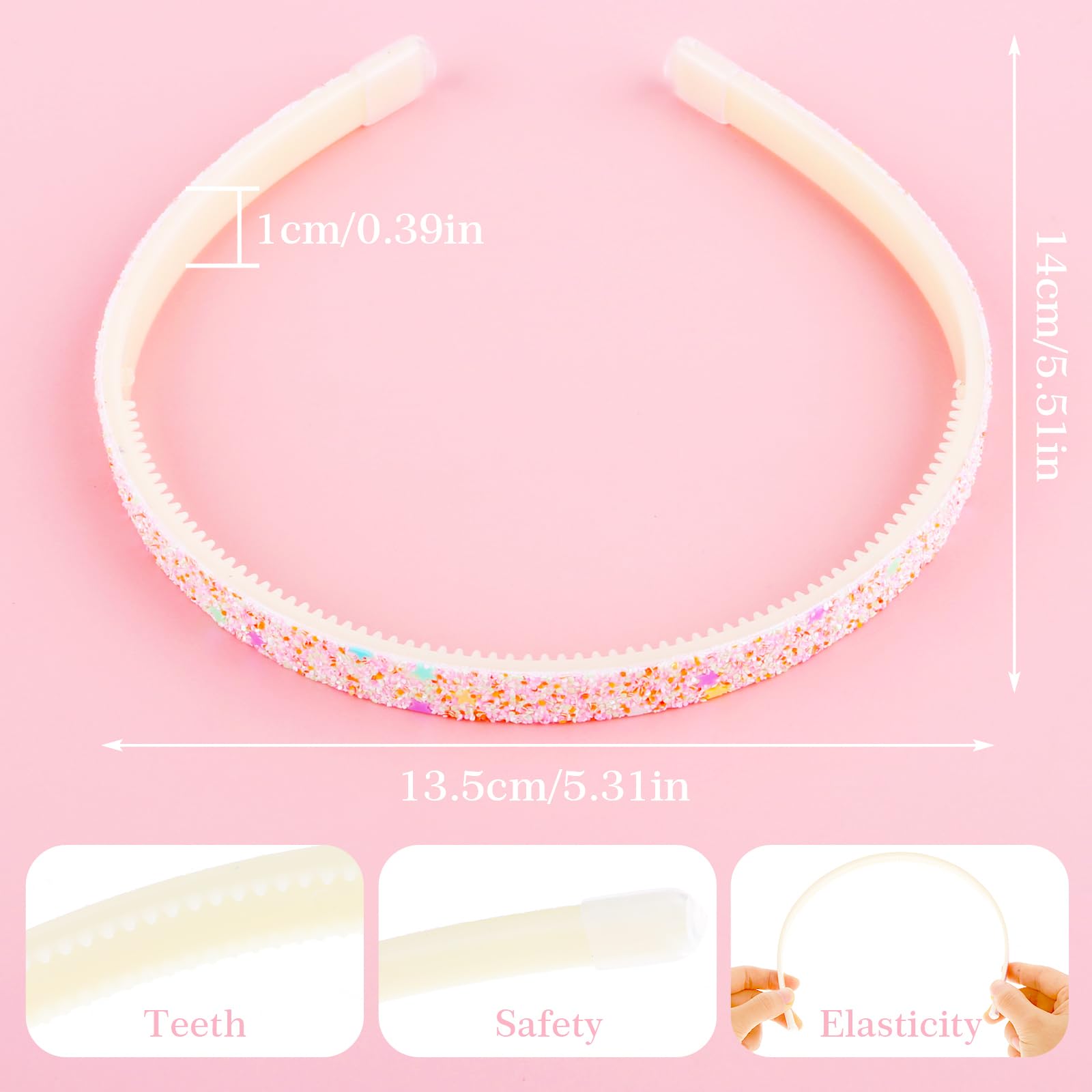 Extremos de silicona para comodidad diaria en la diadema glitter WLLHYF.