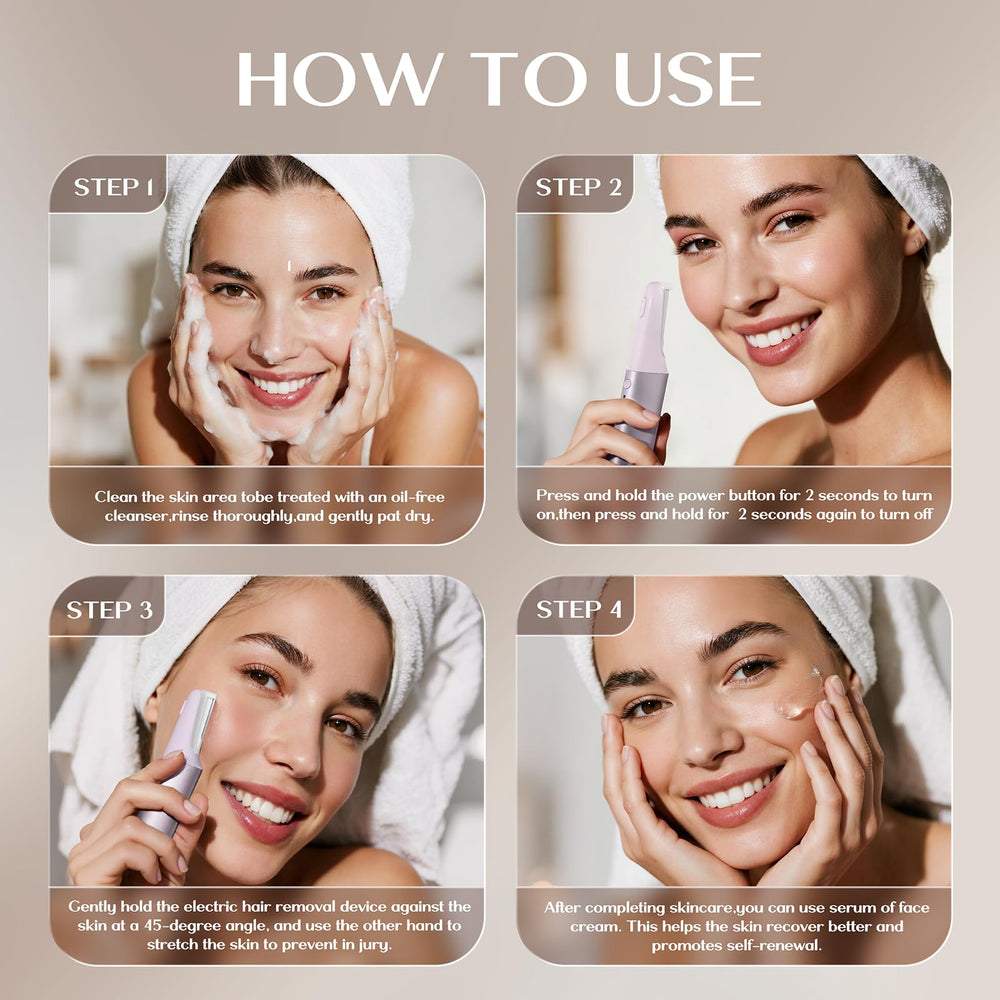 WLU Dermaplane Razor morado uso de viaje para cuidado facial