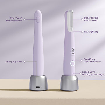Diseño ergonómico de mango para manejo cómodo durante la dermaplanación.