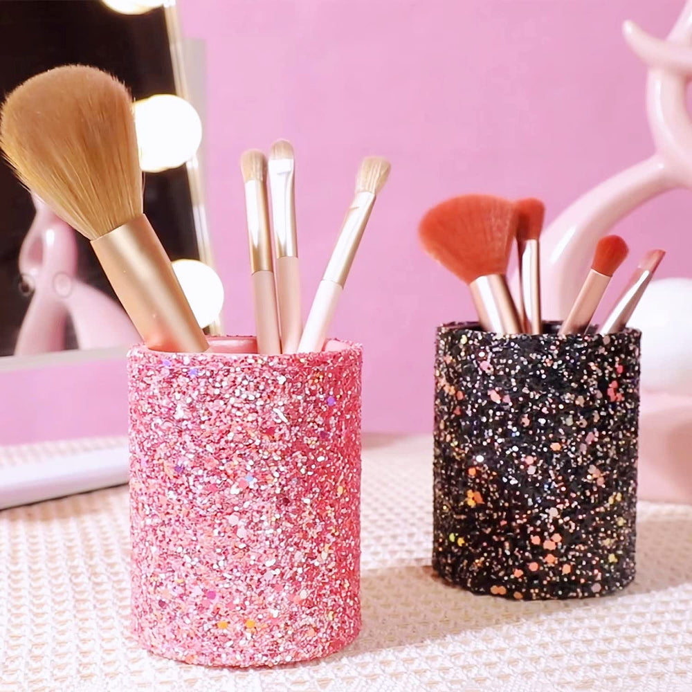 Accesorios de vanity Wlz rosa con lentejuelas para brillo decorativo
