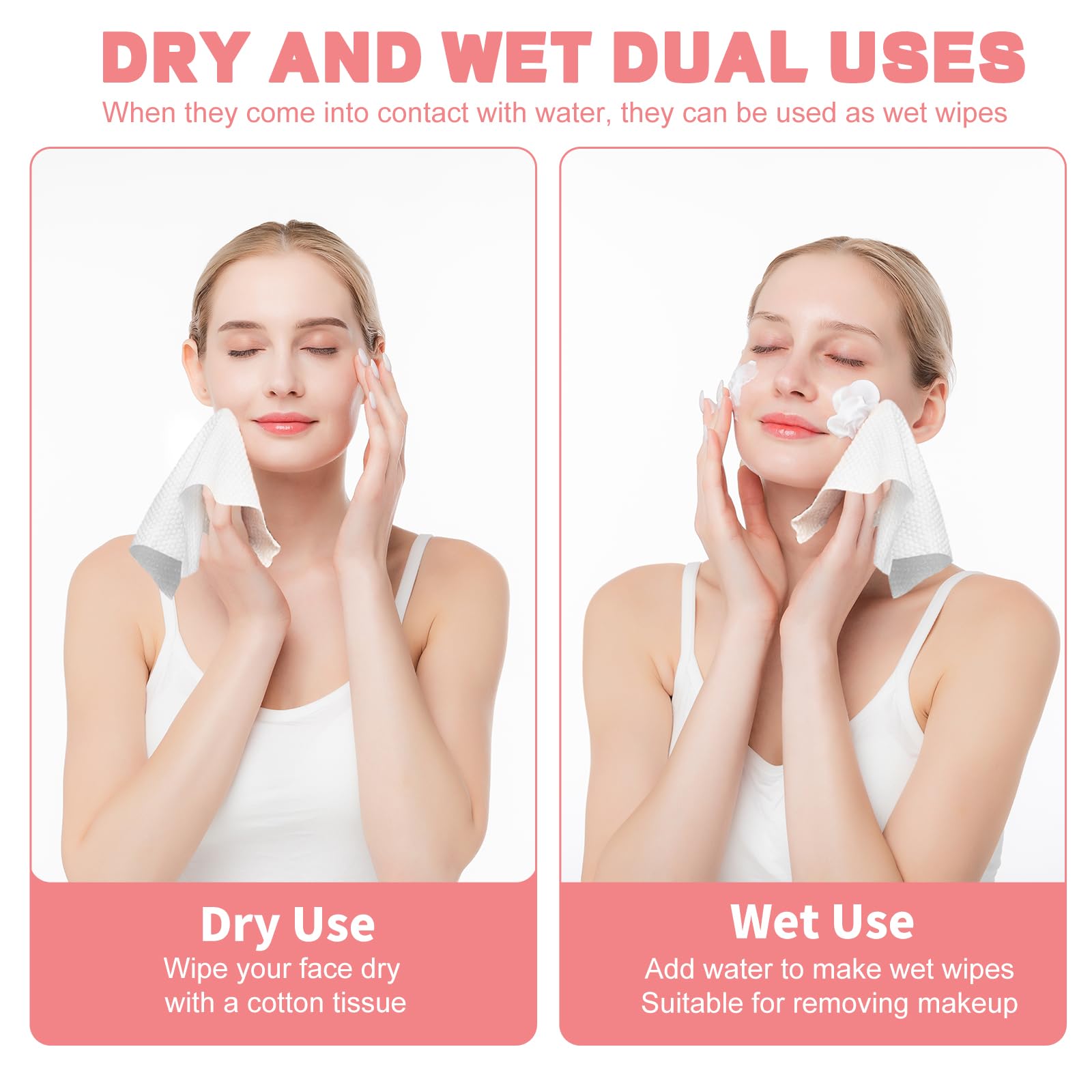 WMQL toallas faciales para uso en seco y húmedo, ideal para limpieza diaria.