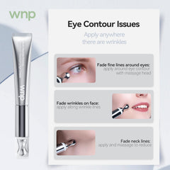 WNP Eye Cream vibrating tool close-up enhances absorption.
