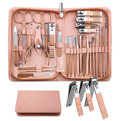 WOAMA set de manicura 30 en 1 con estuche de cuero para viaje