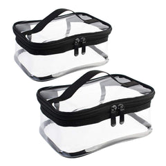 Wobe bolsa maquillaje transparente grande con asa, ideal para viaje y organización de cosméticos.