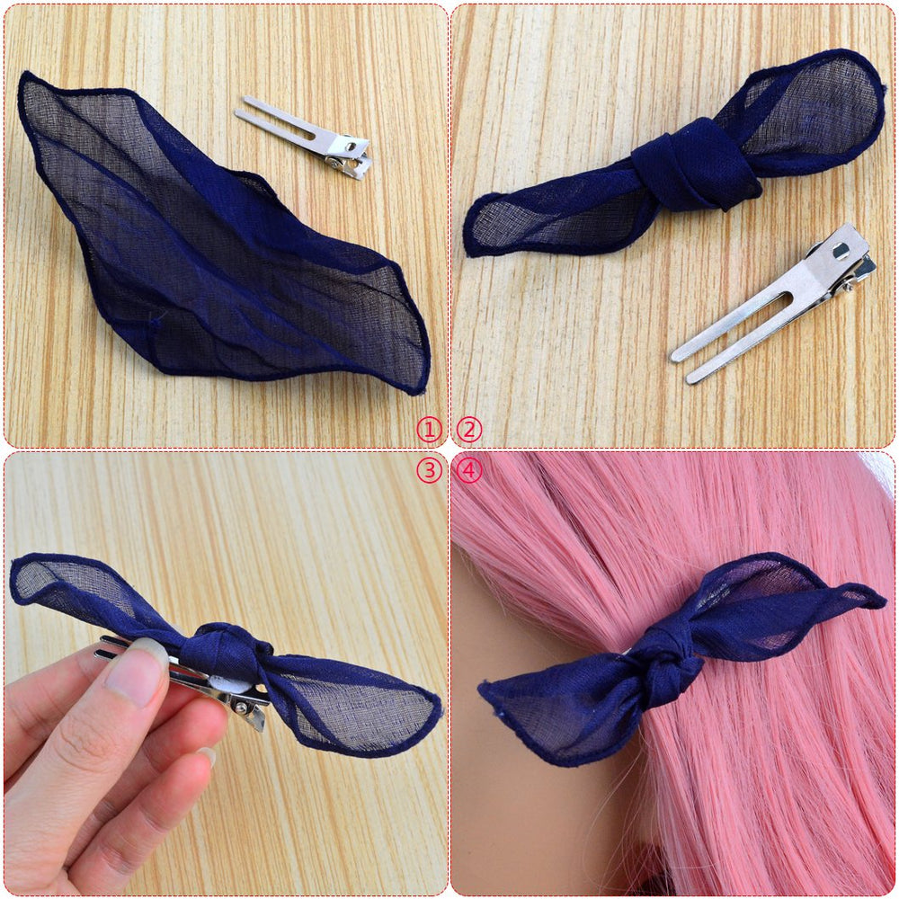 Uso casero con clips Wobe para accesorios de pelo como lazos.
