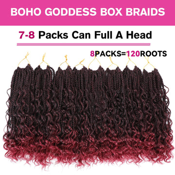 Goddess Box Braids de Wodun, espiral en centro y extremos: detalle elegante.