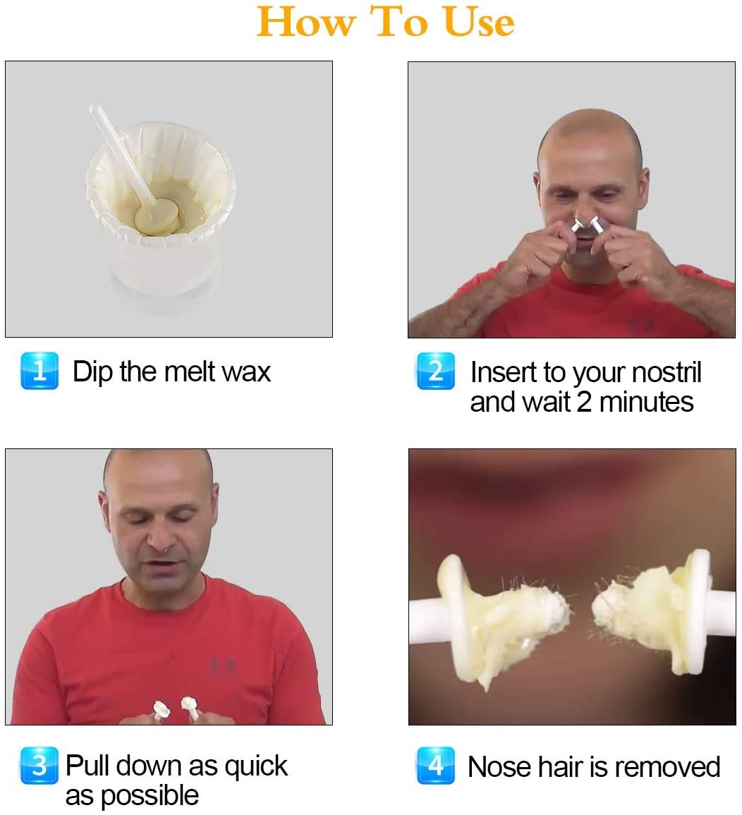 Aplicación de cera nasal con Wokaar para resultados limpios en minutos.