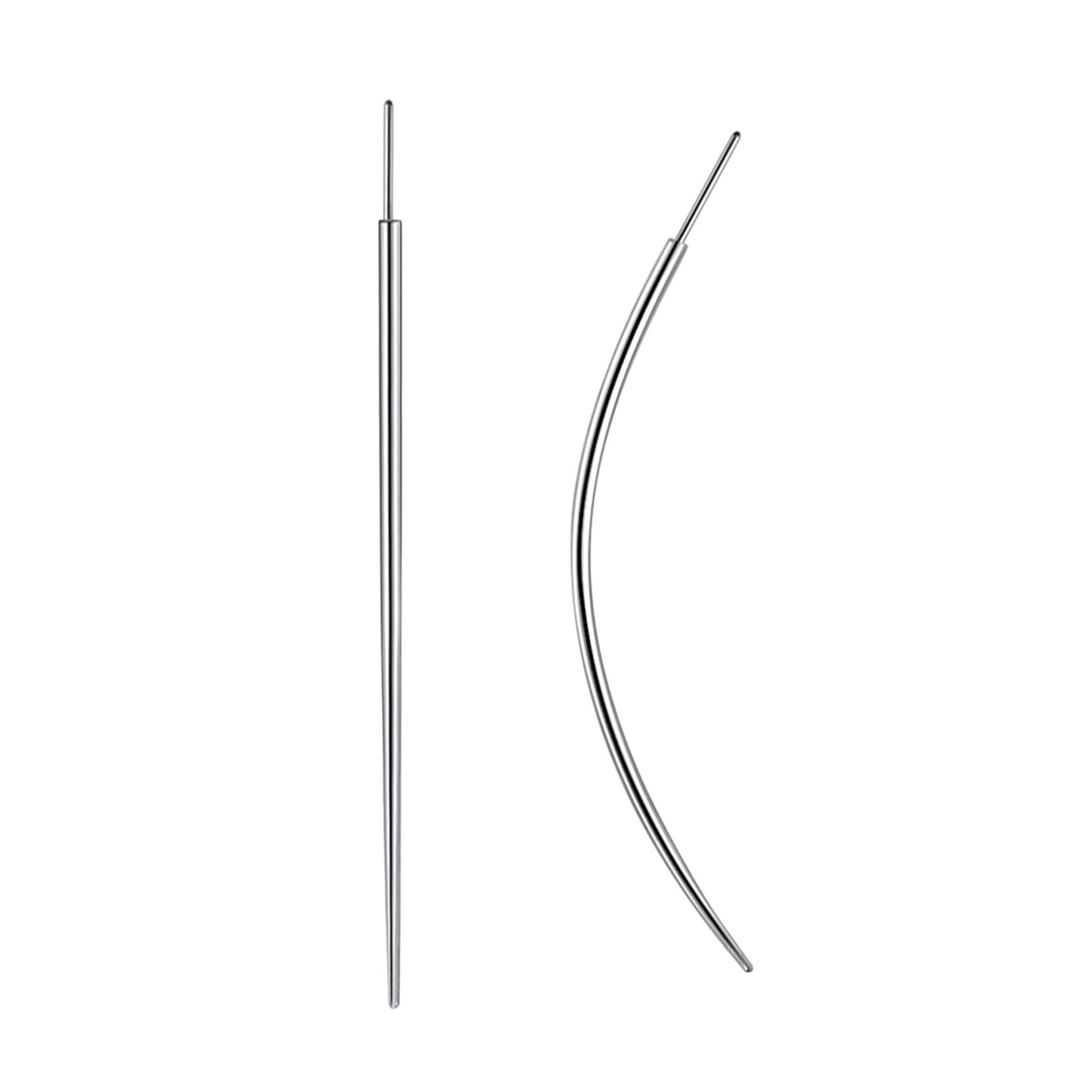 WOLAYI G23 taper sin rosca curvo 16G, guía suave para piercing.