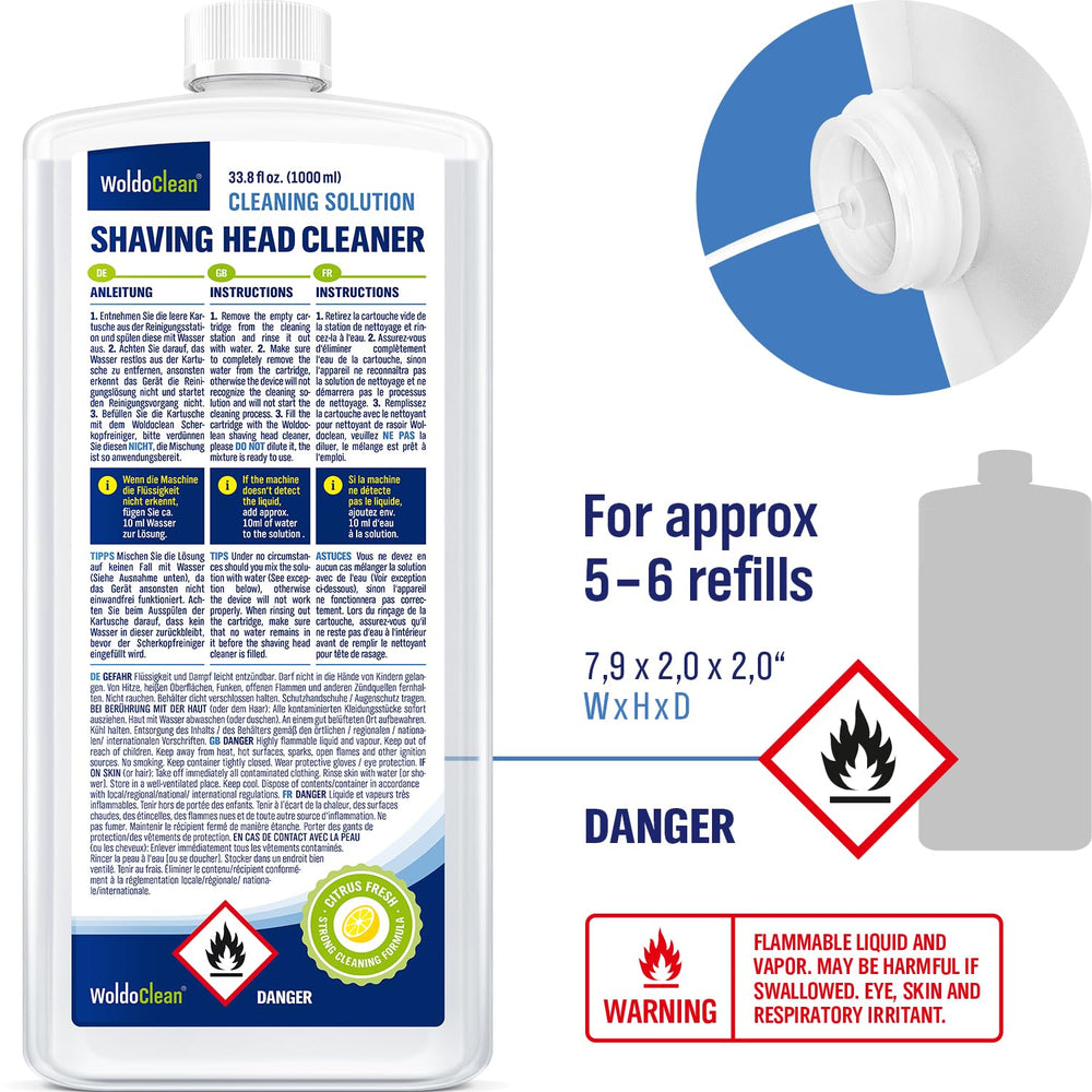 WoldoClean uso diario de maquinilla, cuidado del filo para un afeitado cómodo