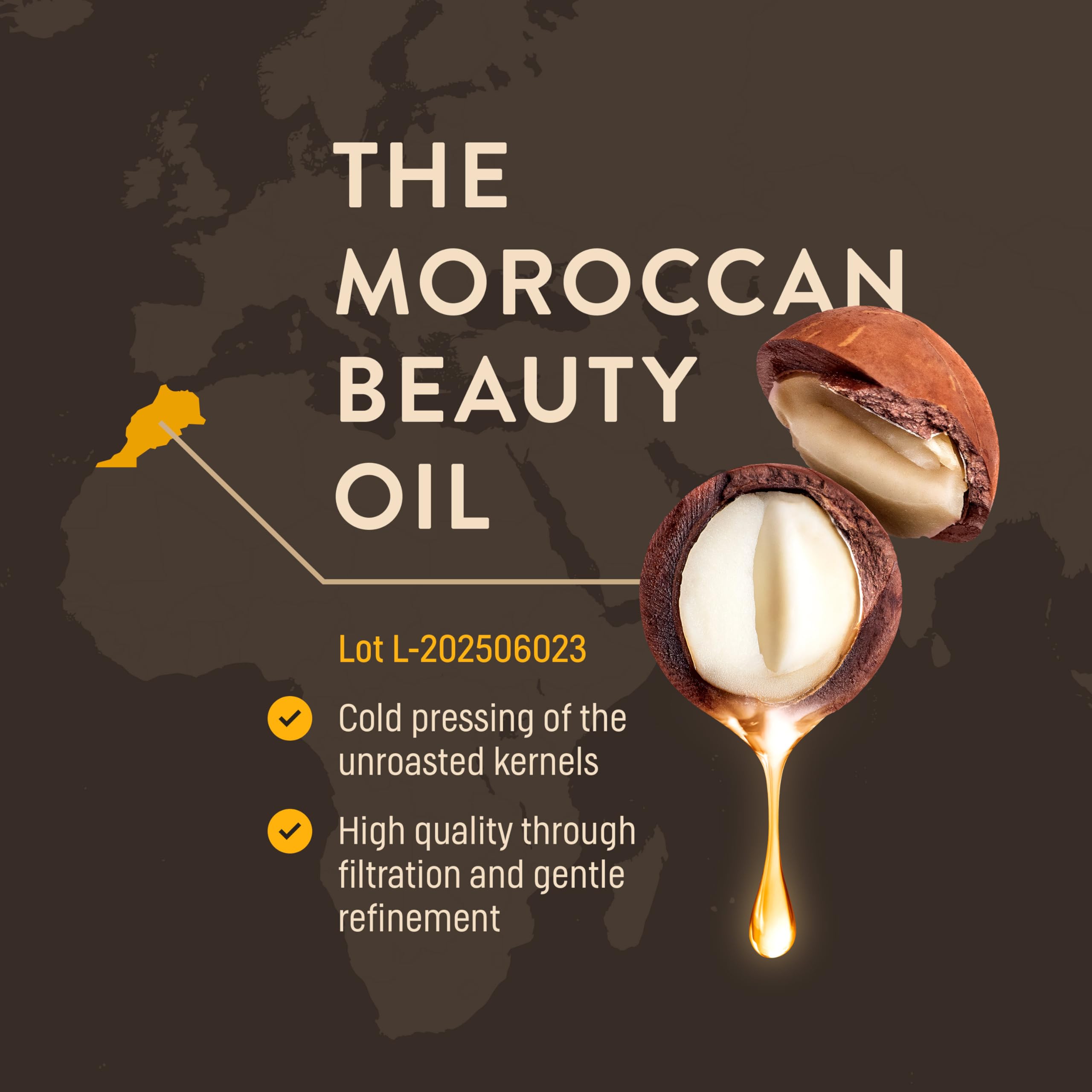 WoldoHealth Aceite de Argán orgánico vegano para uso diario.