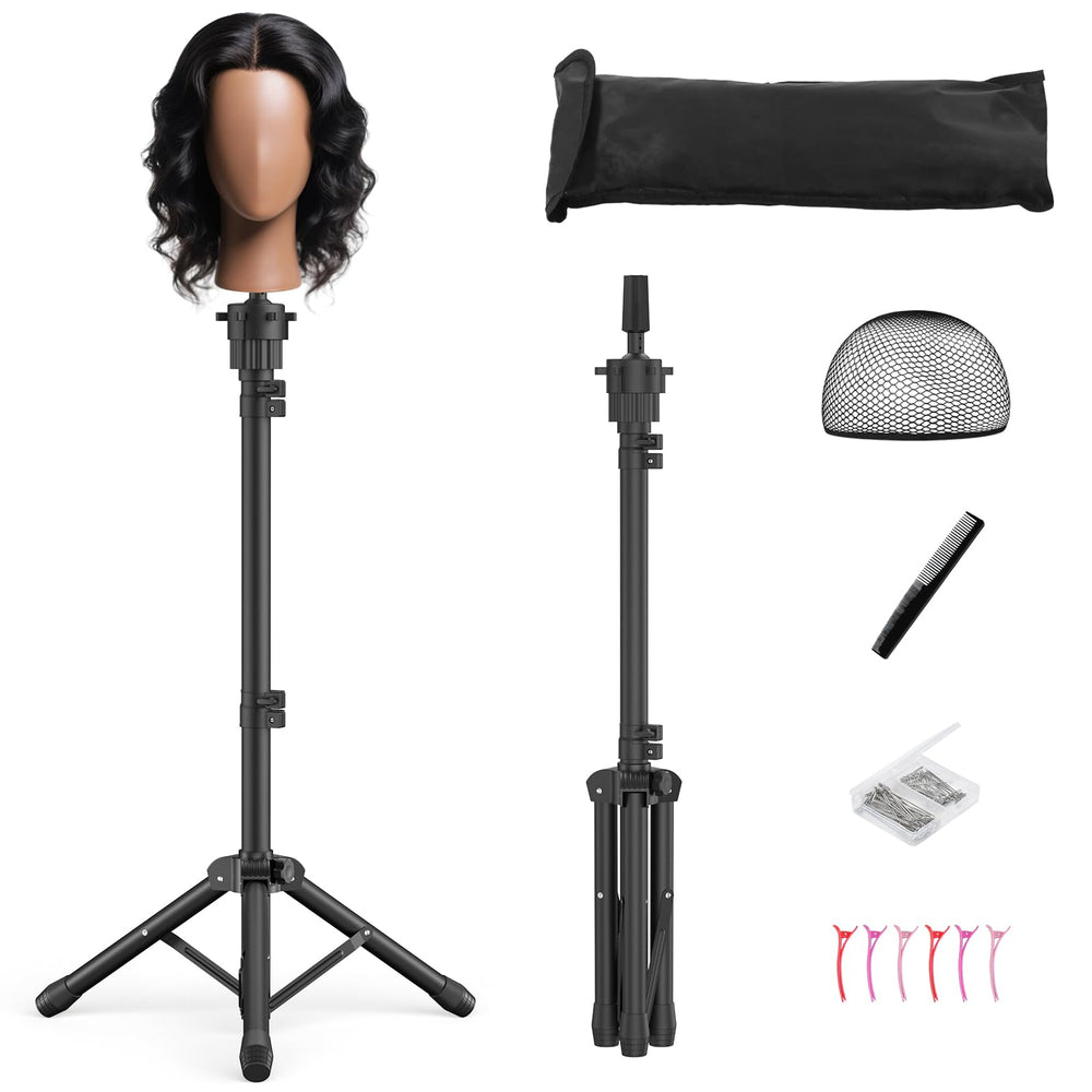 Soporte de cabello Womnwomn con tripode 50 pulgadas para practicar peinados con estabilidad