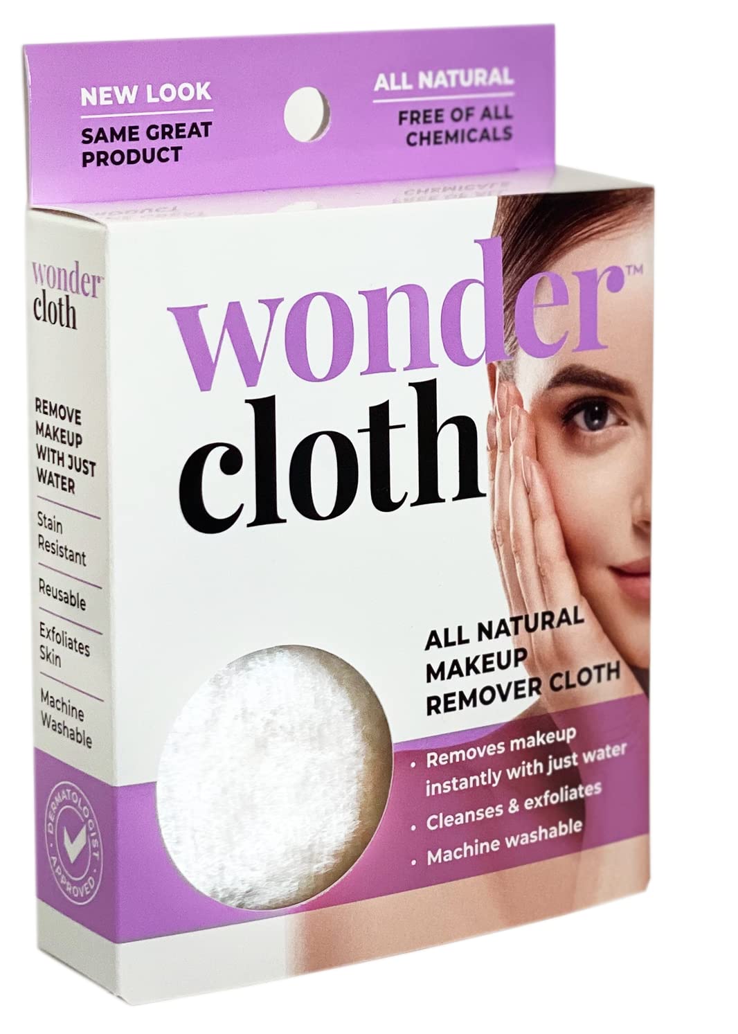 Wonder Cloth desmaquilla con agua sin químicos para rostro, ojos y labios