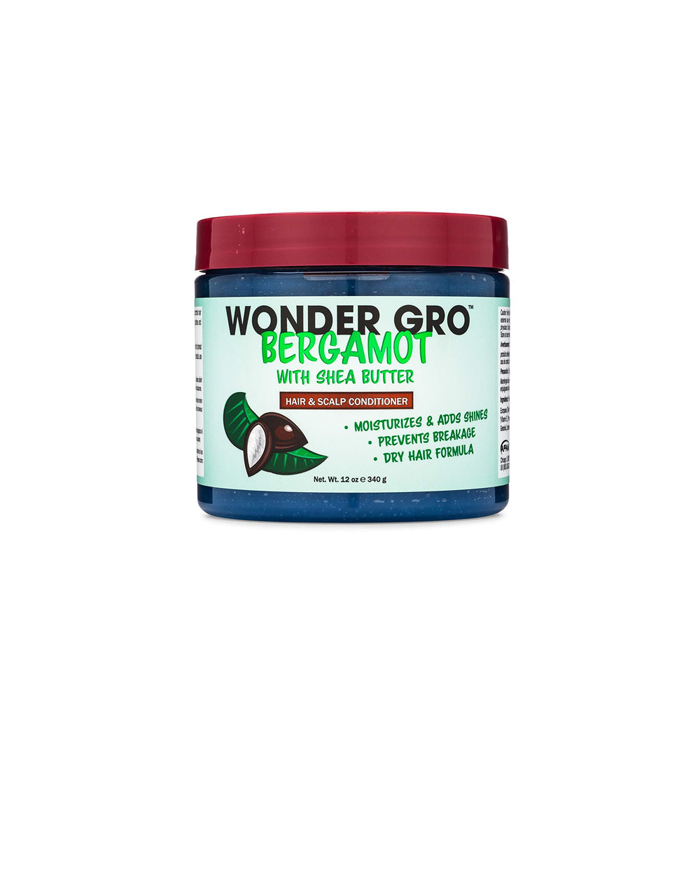 Wonder Gro Bergamot con manteca de karité, pote que hidrata el cabello.