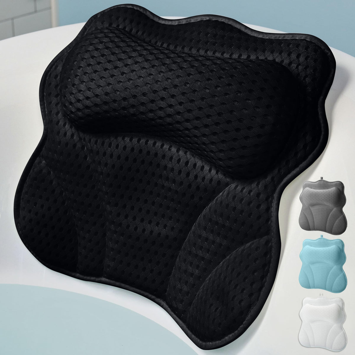 WONDERfoam almohada de baño ergonómica y gruesa para mayor confort en la cabeza.