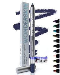 Delineador Wonderskin 1440 azul morado de larga duración y resistencia al agua.