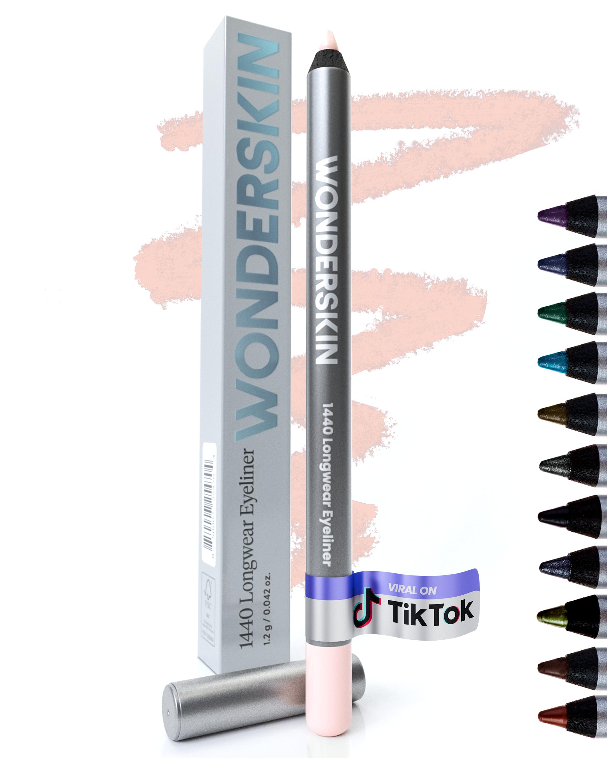 Delineador Wonderskin rosado 1440: visión de primer plano para delineado duradero.