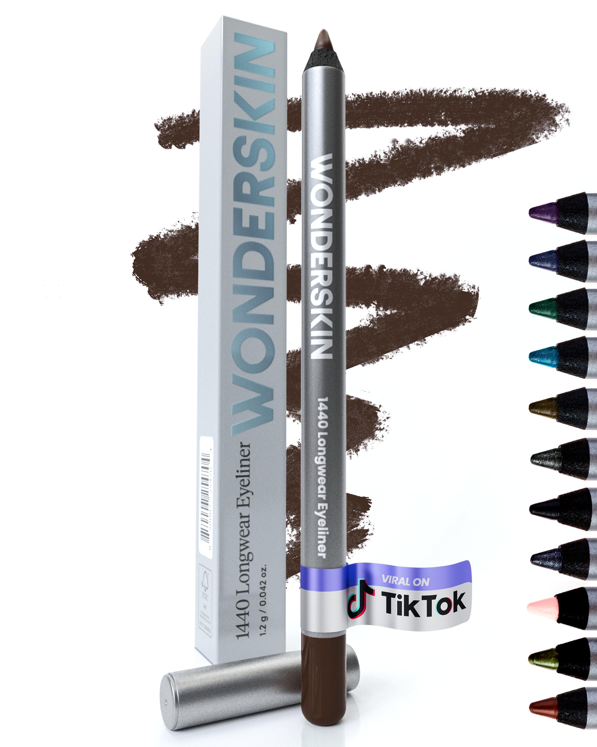 Wonderskin 1440 delineador marrón de larga duración para mirada intensa