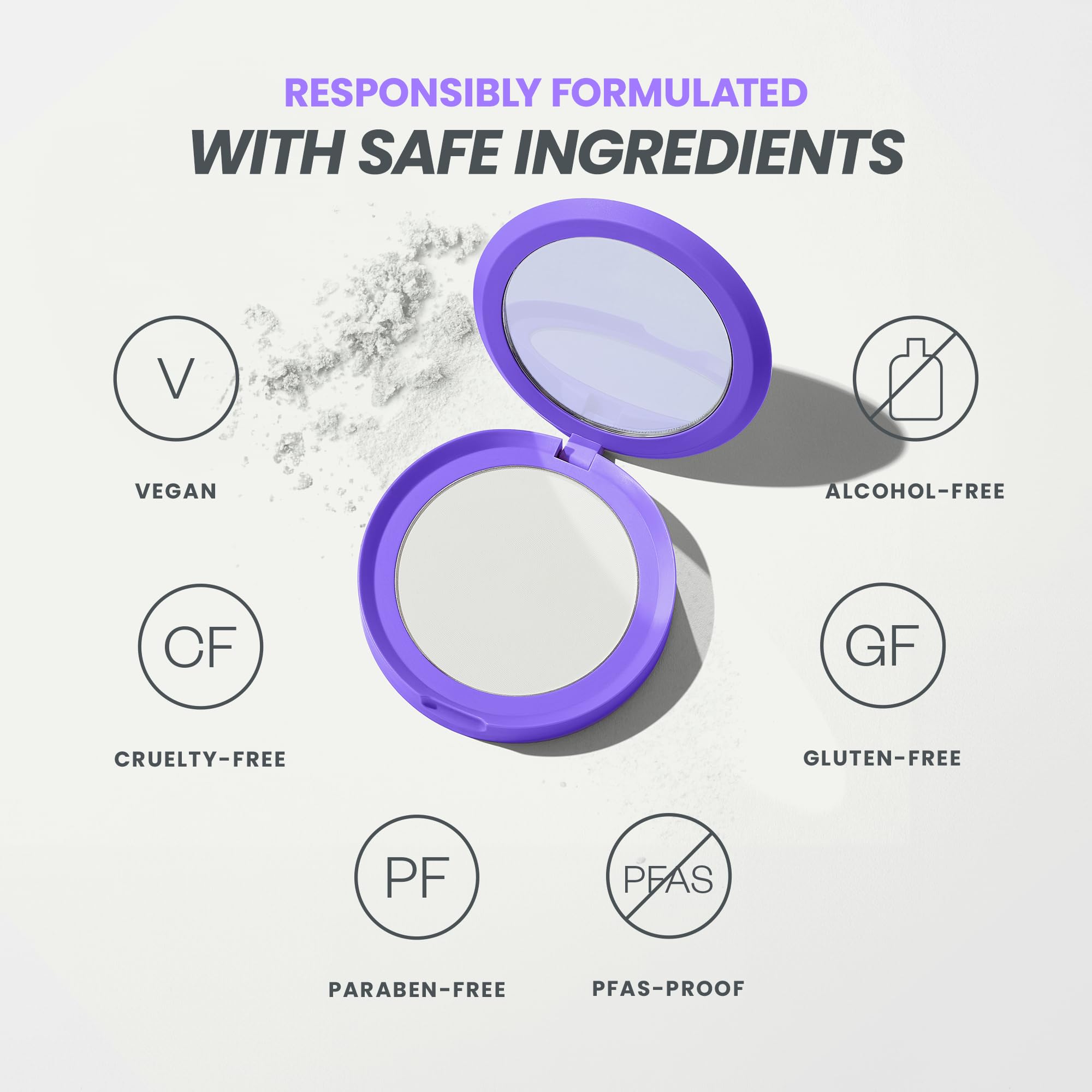 Efecto mate de Wonderskin FYP Powder sin brillo excesivo.
