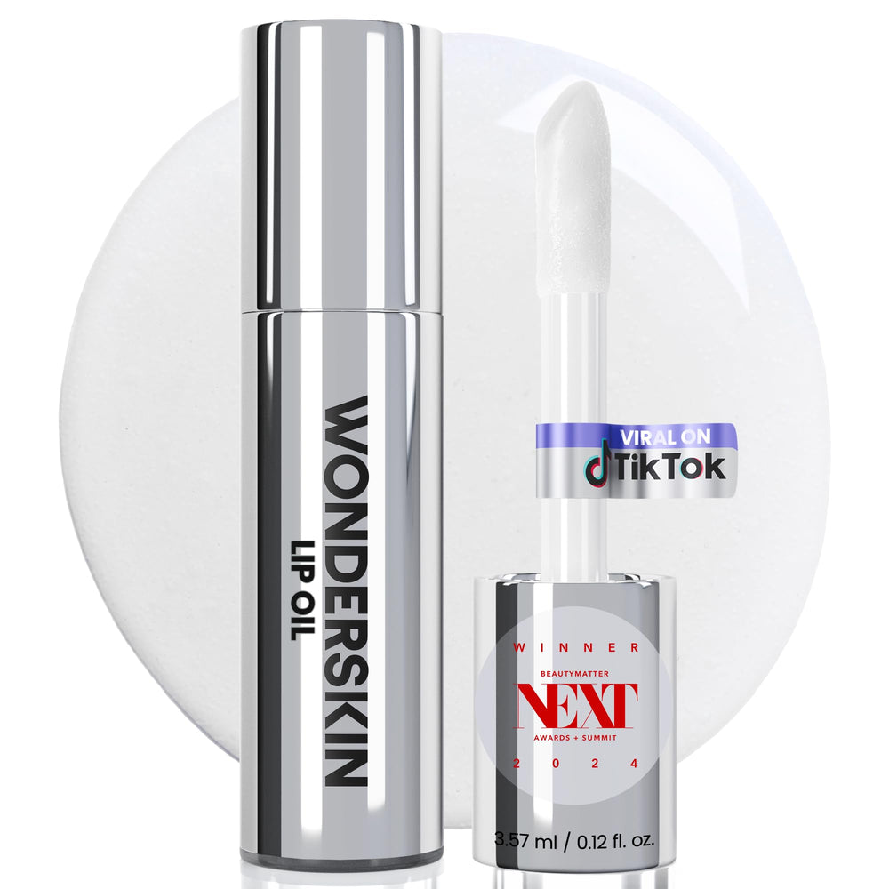 WonderSkin Lip Oil, bote de aceite labial hidratante para labios secos.