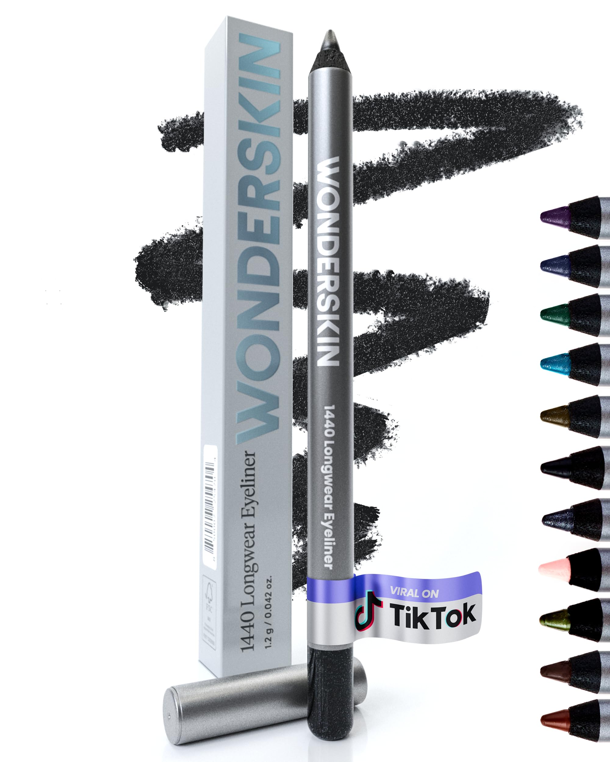 Wonderskin lapiz delineador 1440 negro brillo para look duradero