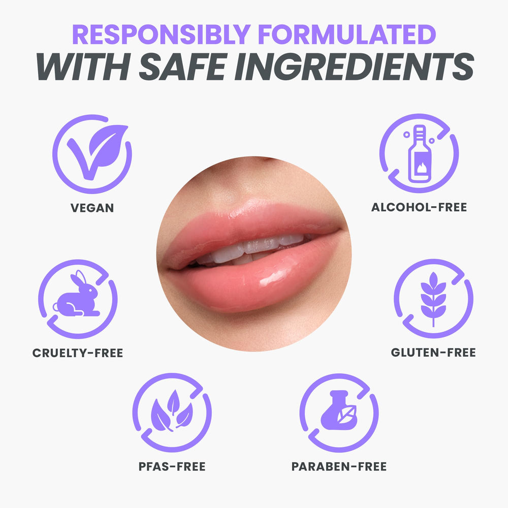 Brillo sutil e hidratación en Wonderskin Lip Oil Rehab Serum.