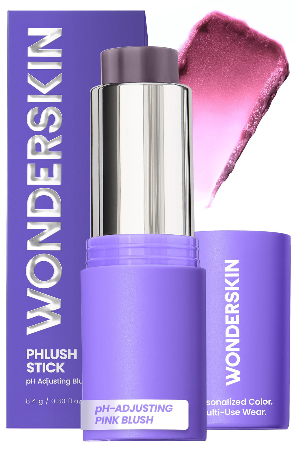 Wonderskin stylo blush pH actif, application nette et fraîche sur les joues.