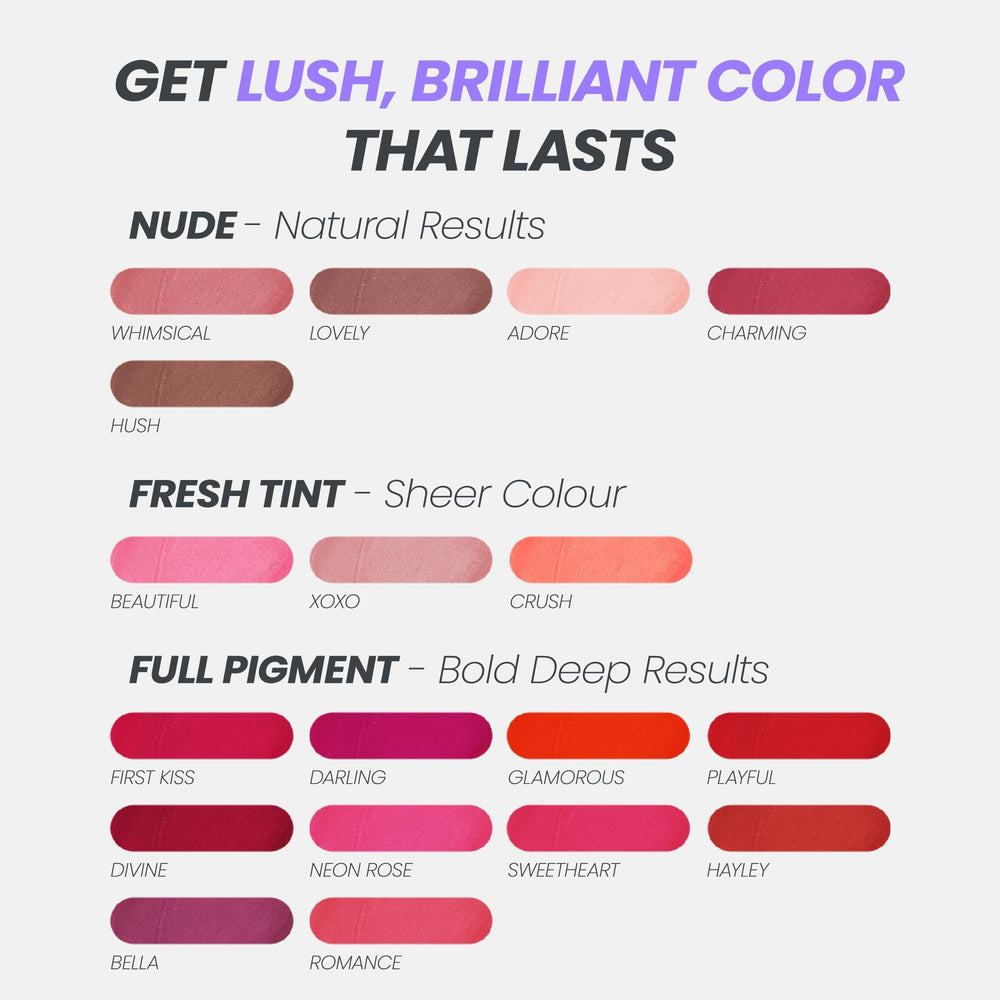 Uso diario de tinte labial duradero para cualquier rutina.