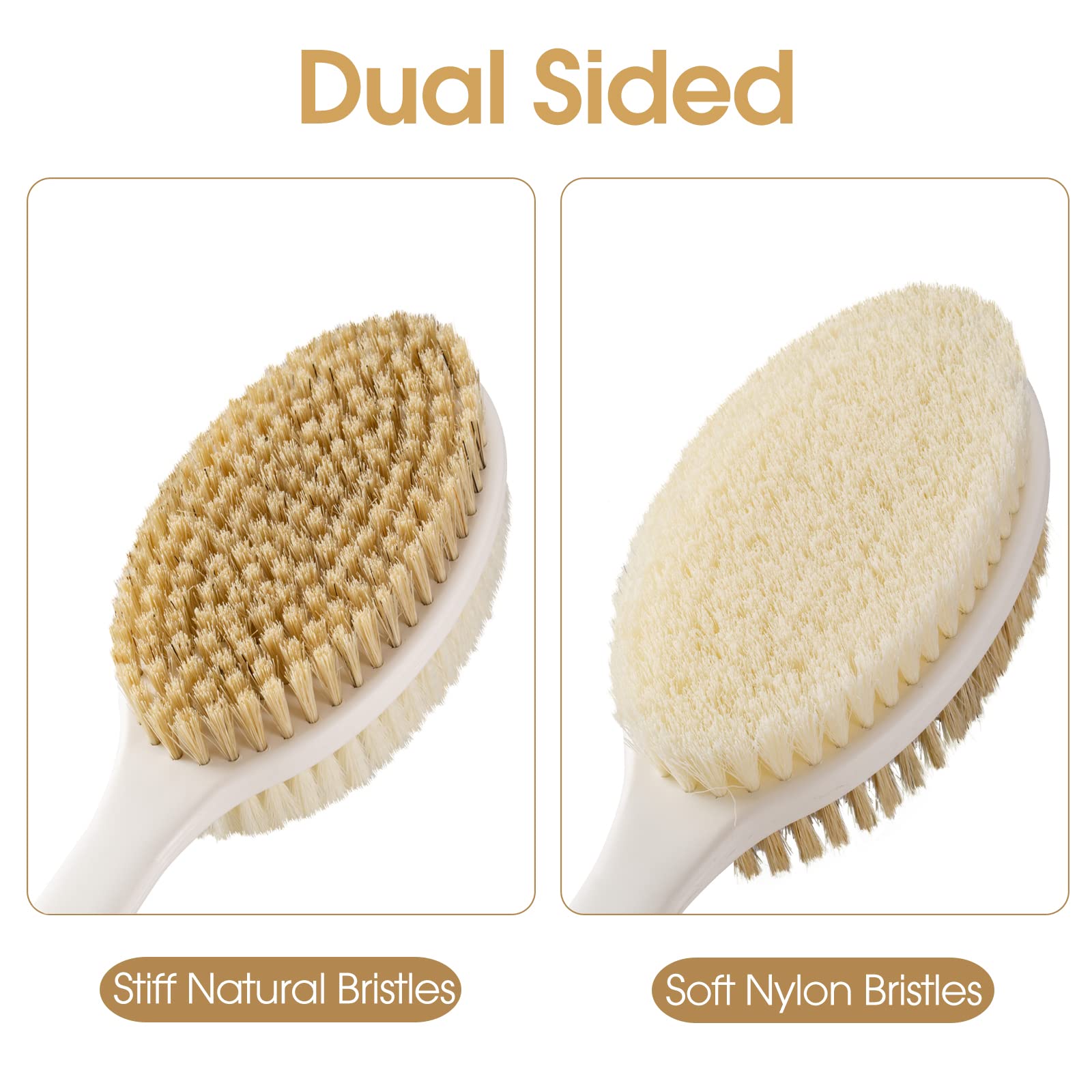 Wonsagain cepillo de doble cara para exfoliación y masajes suaves
