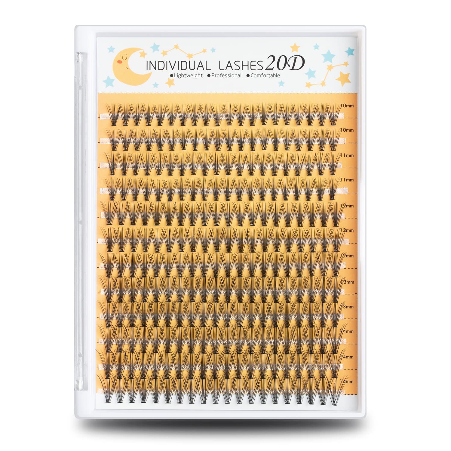 Pestañas WONSIS en empaque de 240 piezas, aptas para salón.