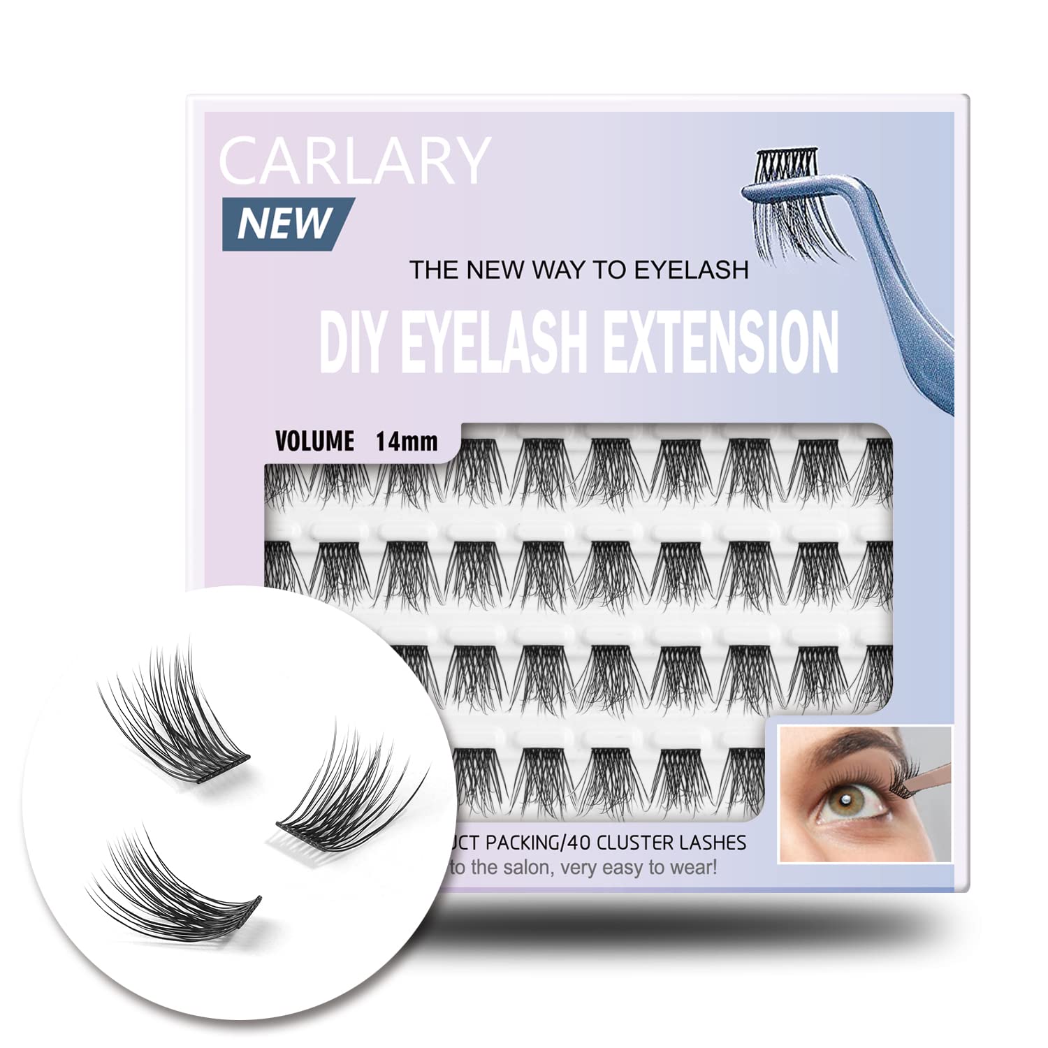 WONSIS Pestañas en racimos: conjunto 14mm para volumen natural.