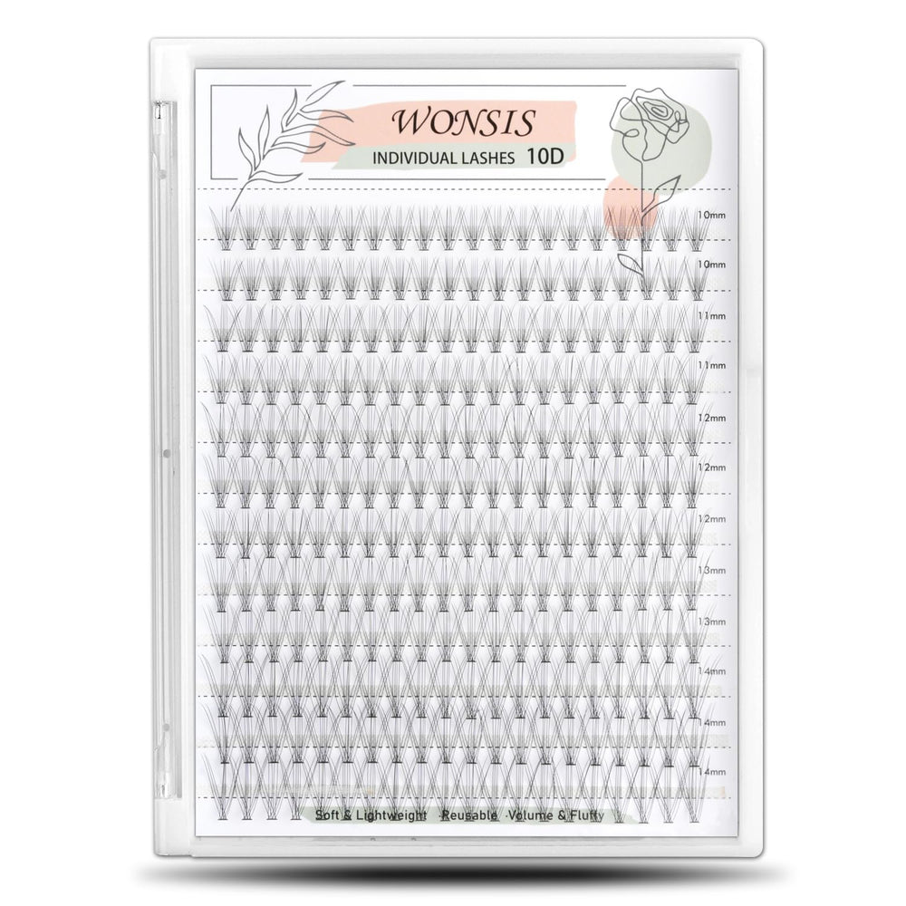 Pestañas individuales WONSIS de 240 piezas para un aspecto natural.