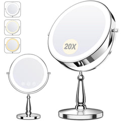 WOOCICA Espejo de maquillaje de 9 pulgadas con luz para uso diario.