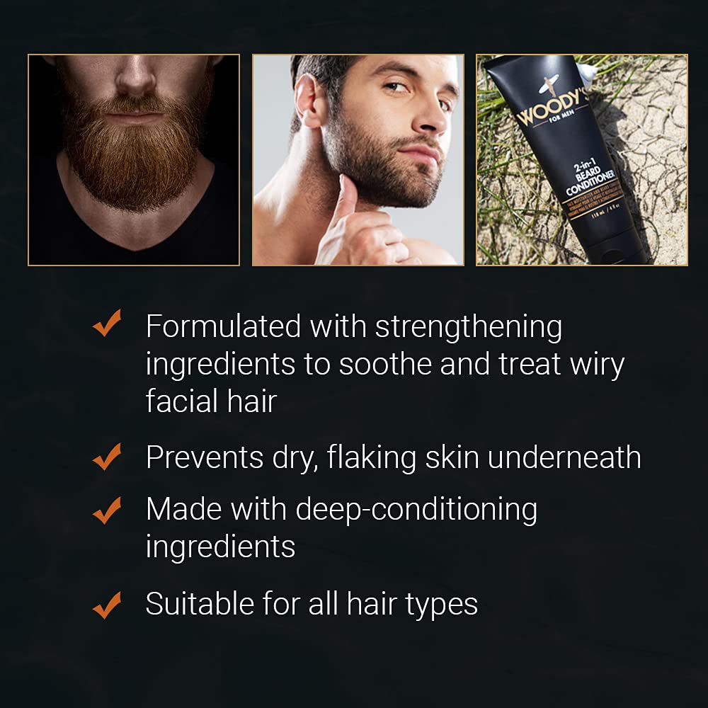 Woodys con extractos botánicos y aceites esenciales, nutrición suave para la barba.