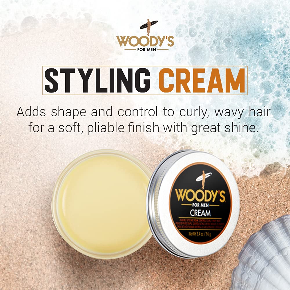 Aplicación suave de Woody's para rizos con definición sin peso.