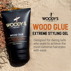Woodys Gel de Pelo Extremo: aplicación en manos para peinados fáciles y controlados.