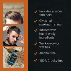 Fijación fuerte de Woodys Mega Firm Gel para estilos estructurados.