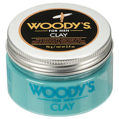 Woody's Premium Hair Clay envase de 96 g con acabado mate para peinados duraderos