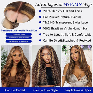 WOOMN cabello largo de 30 pulgadas para uso diario y eventos