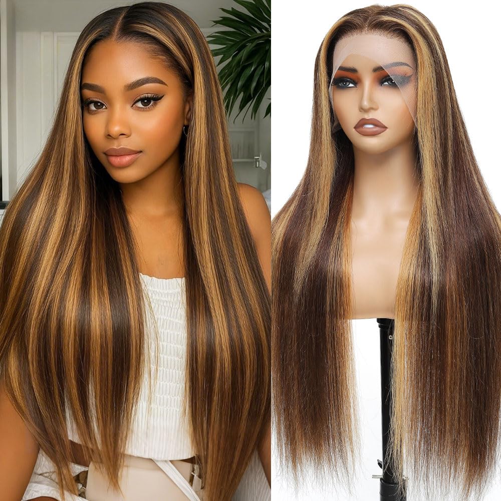 WOOMN peluca ombré con frontal de encaje para un aspecto natural