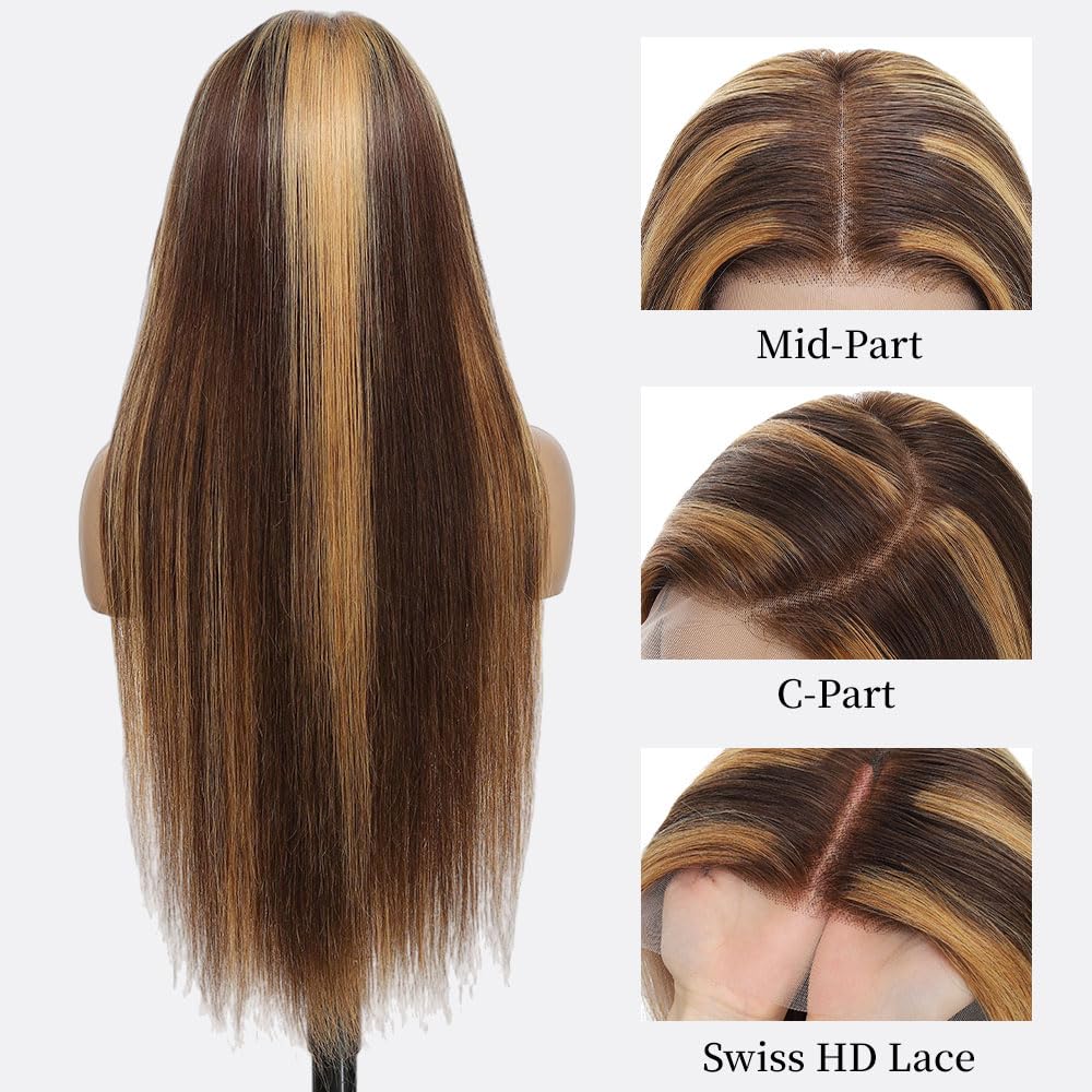 WOOMN peluca rubia miel 13x6 con encaje frontal y estilo versátil