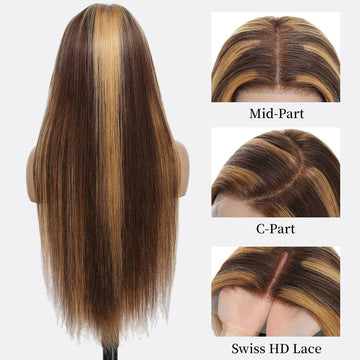 WOOMN peluca rubia miel 13x6 con encaje frontal y estilo versátil